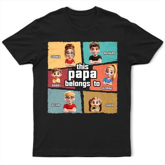 This Papa Grandpa Dad Belong To Custom T-Shirt - For Dad - Thegiftio UK