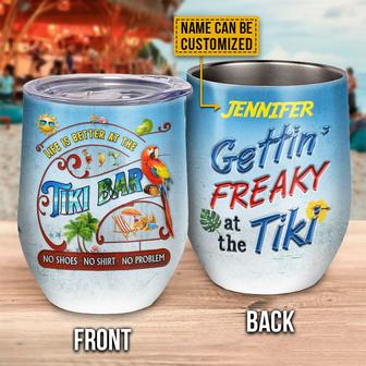 Tiki Bar Freaky Custom Wine Tumbler - Gift for Friends - Thegiftio UK