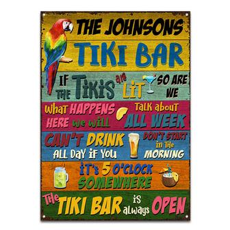 Tiki Bar Parrot Is Always Open Custom Metal Sign - Gift - Thegiftio UK