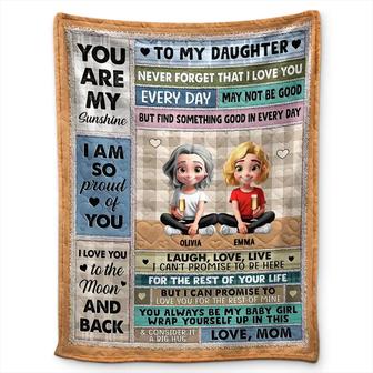 To My Mom To My Daughter 3D Effect - Personalized Fleece Blanket, Sherpa Blanket - Thegiftio UK
