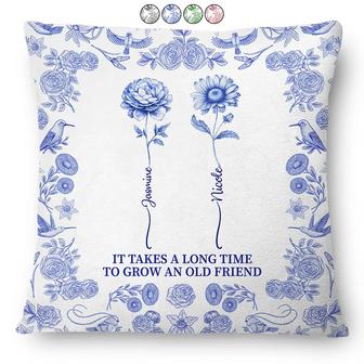 Toile De Jouy Birth Flower Custom Pillow - Best Friends Gift - Thegiftio UK