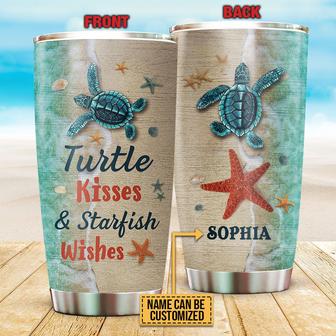 Turtle Kisses And Starfish Wishes Custom Tumbler - Gift - Thegiftio UK