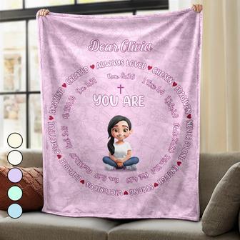 Christian Affirmation Bible Verse - Personalized Fleece Blanket, Sherpa Blanket - Thegiftio UK