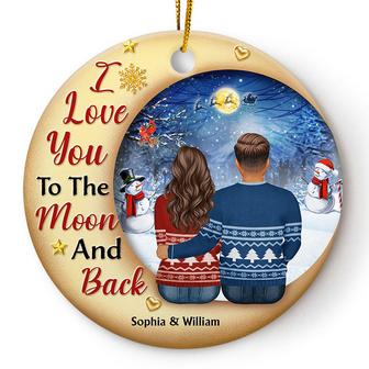 I Love You To The Moon Custom Ornament - Christmas Gift - Thegiftio UK