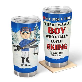 Skiing Once Upon A Time Personalized Tumbler - Skiing Gift - Thegiftio UK