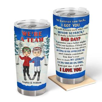 Skiing Couple We Are A Team Custom Tumbler - Gift for Couple - Thegiftio UK