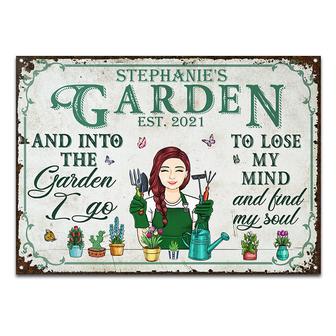 And Into The Garden I Go Custom Metal Sign - Gift for Plants - Thegiftio UK