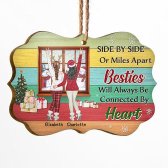 Side By Side Or Miles Apart Custom Ornament - Sister Gift - Thegiftio UK