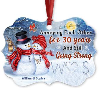 Snowman Couple Annoying Each Other Custom Ornament - Gift - Thegiftio UK