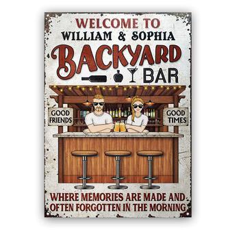 Backyard Bar Memories Custom Metal Sign - Gift for Couples - Thegiftio UK