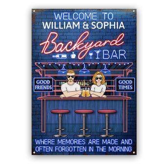 Backyard Bar Color Where Memories Are Made Custom Metal Sign - Thegiftio UK