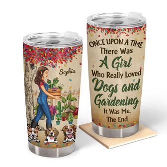 Garden Girl Who Loved Dogs Custom Tumbler - Dog Lovers Gift - Thegiftio UK