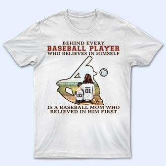 Baseball Mom Behind Every Player Custom T-Shirt - Thegiftio UK