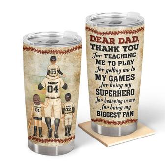 Baseball Dear Dad Thank You Custom Tumbler - Gift For Father - Thegiftio UK