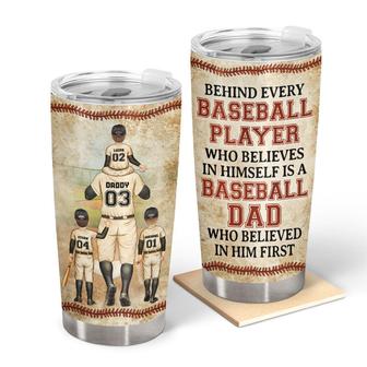Baseball Dad Behind Every Player Custom Tumbler - Dad Gift - Thegiftio UK