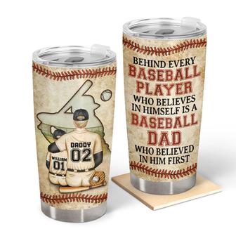 Baseball Dad Behind Every Baseball Player Custom Tumbler - Thegiftio UK