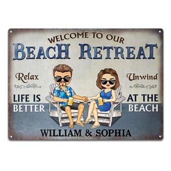 Life Is Better At The Beach Custom Metal Sign - Couple Gift - Thegiftio UK
