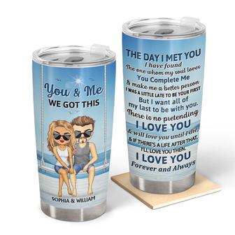 The Day I Met You Beach Swing Custom Tumbler - Couples Gift - Thegiftio UK
