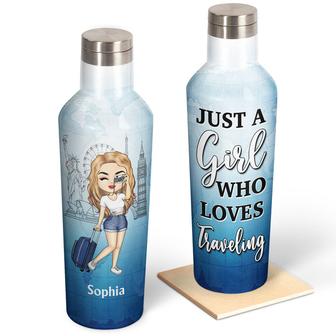 Just A Girl Boy Who Loves Travel Personalized Canteen - Thegiftio UK
