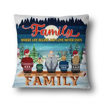 Family Where Begins And Love Never Ends Custom Pillow - Gift - Thegiftio UK
