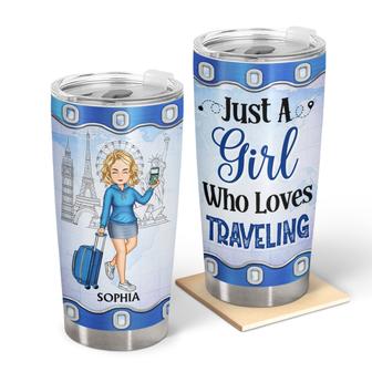Just A Girl Boy Who Loves Traveling Custom Tumbler - Gift - Thegiftio UK