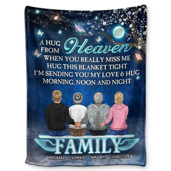 A Hug From Heaven When You Really Miss Me - Memorial, Christmas Gift For Family - Personalized Fleece Blanket - Thegiftio UK