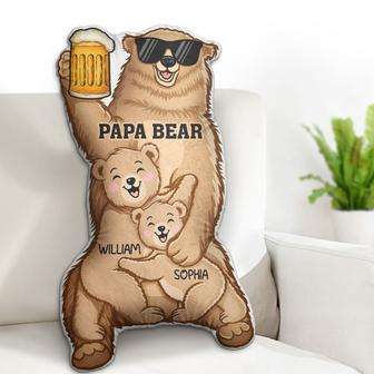Papa Bear Custom Shaped Pillow - Perfect Gift for Fathers - Thegiftio UK