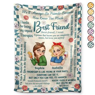 Best Friends Forever Connected By Heart - Personalized Fleece Blanket, Sherpa Blanket - Thegiftio UK