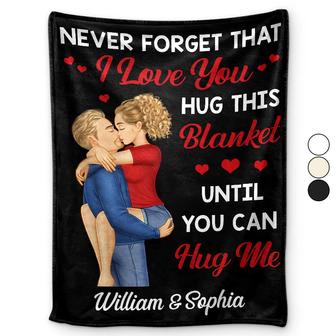 Hug This Blanket Until You Can Hug Me Couples - Personalized Fleece Blanket, Sherpa Blanket - Thegiftio UK