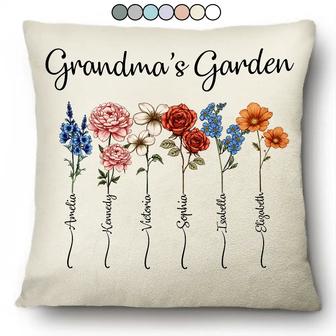 Grandma's Garden Birth Flower Bouquet Custom Pillow - Thegiftio UK