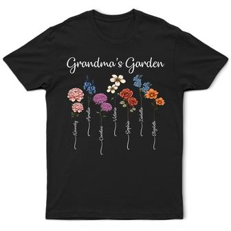 Grandma's Garden Birth Flower Bouquet Custom T Shirt - Thegiftio UK