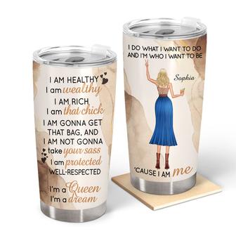 I Am Healthy I Am Wealthy Custom Tumbler - Gift for Woman - Thegiftio UK