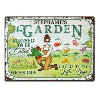 Loved By My Little Bugs Personalized Metal Sign - Mom Gift - Thegiftio UK