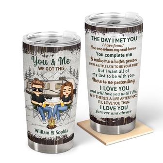 Camping Chibi Couple The Day I Met You Custom Tumbler - Gift - Thegiftio UK