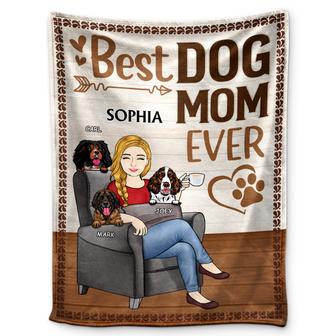 Thank You Best Dog Mom Ever - Mother Gift, Dog Lover Gift - Personalized Custom Fleece Blanket - Thegiftio UK