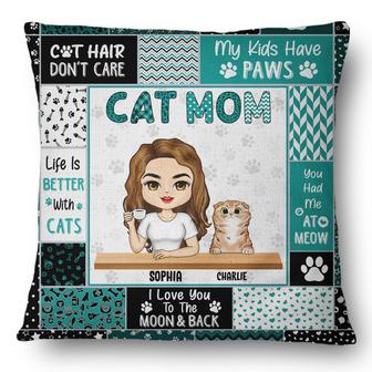 Cat Mom Cat Dad Personalized Pillow - Gift for Cat Lovers - Thegiftio UK