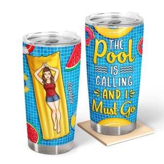 The Beach The Pool Is Calling Custom Tumbler - Birthday Gift - Thegiftio UK