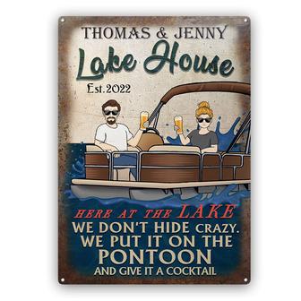 Don't Hide Crazy We Put It On The Pontoon Custom Metal Sign - Thegiftio UK