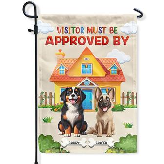 Visitor Must Be Approved By Dogs Custom Flag - Thegiftio UK