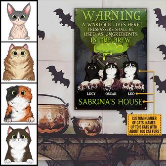 Warning A Warlock Lives Here Custom Metal Sign - Thegiftio UK