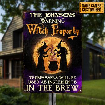 Warning Witch Property Custom Metal Sign - Halloween Gift - Thegiftio UK