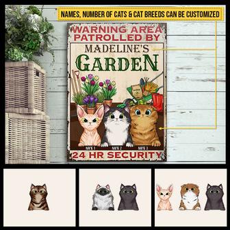 Warning Area Patrolled By Cats Custom Metal Sign - Thegiftio UK