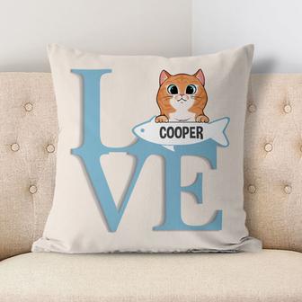 Love Cat Cute Personalized Pillow - Gift for Cat Lovers - Thegiftio UK