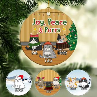 Joy Peace Purrs Personalized Ornament - Gift for Cat Lovers - Thegiftio UK