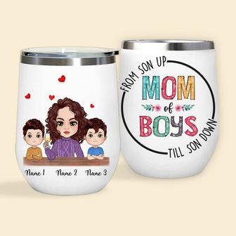 Mom Wine Tumbler Custom Gift From Son Up Till Son Down - Thegiftio UK