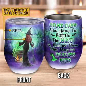 Witch Put On The Hat Custom Wine Tumbler - Halloween Gift - Thegiftio UK