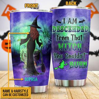 Witch I Am Descended Custom Tumbler - Halloween Gift - Thegiftio UK