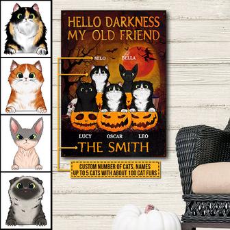 Witch Black Cat Hello Darkness Custom Metal Sign - Gift - Thegiftio UK