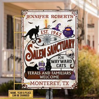 Witch Black Cat Salem Sanctuary Custom Metal Sign - Gift - Thegiftio UK