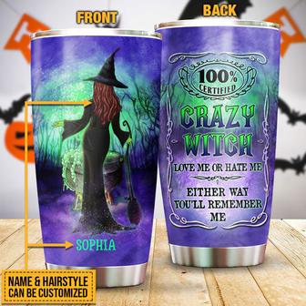 Witch 100% Certified Crazy Custom Tumbler - Halloween Gift - Thegiftio UK